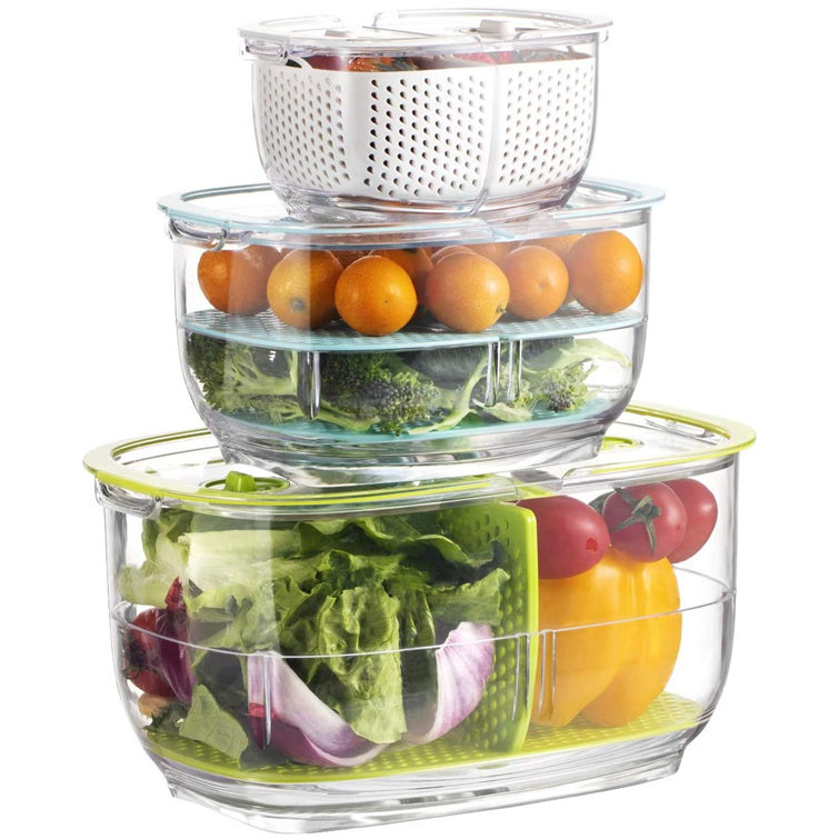Prep & Savour Fresh Produce Vegetable Fruit Storage Containers 3piece